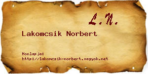 Lakomcsik Norbert névjegykártya